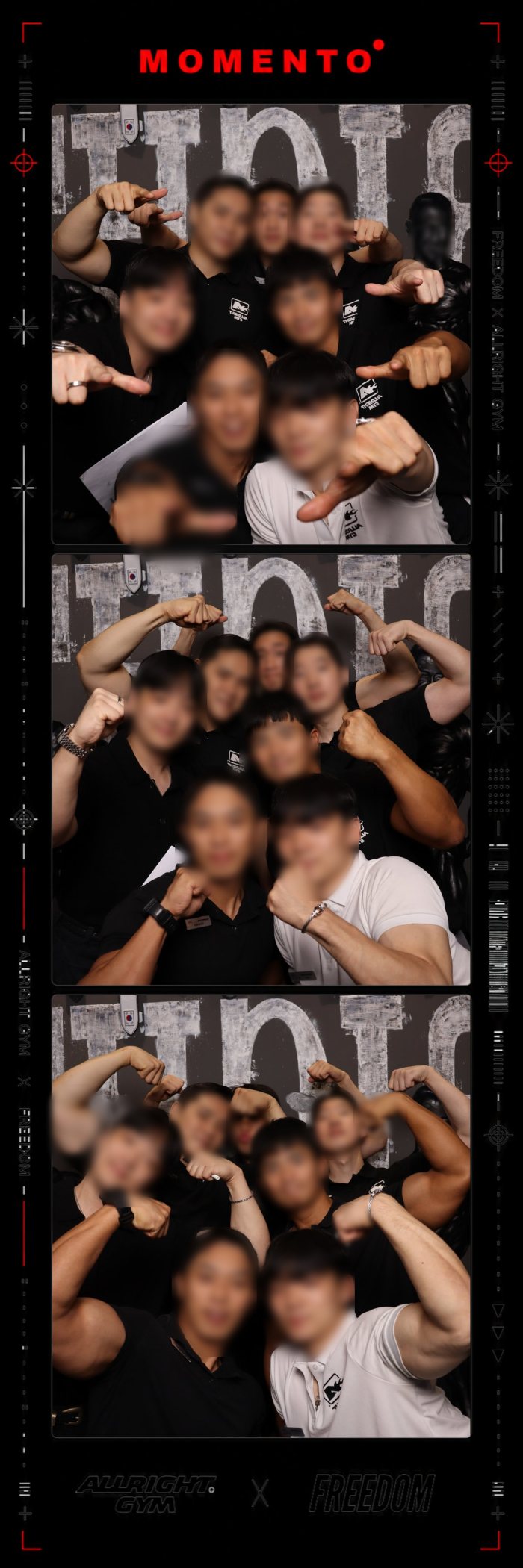 올라이트짐 × 프리덤 콜라보 포토부스 결과물 — 단체